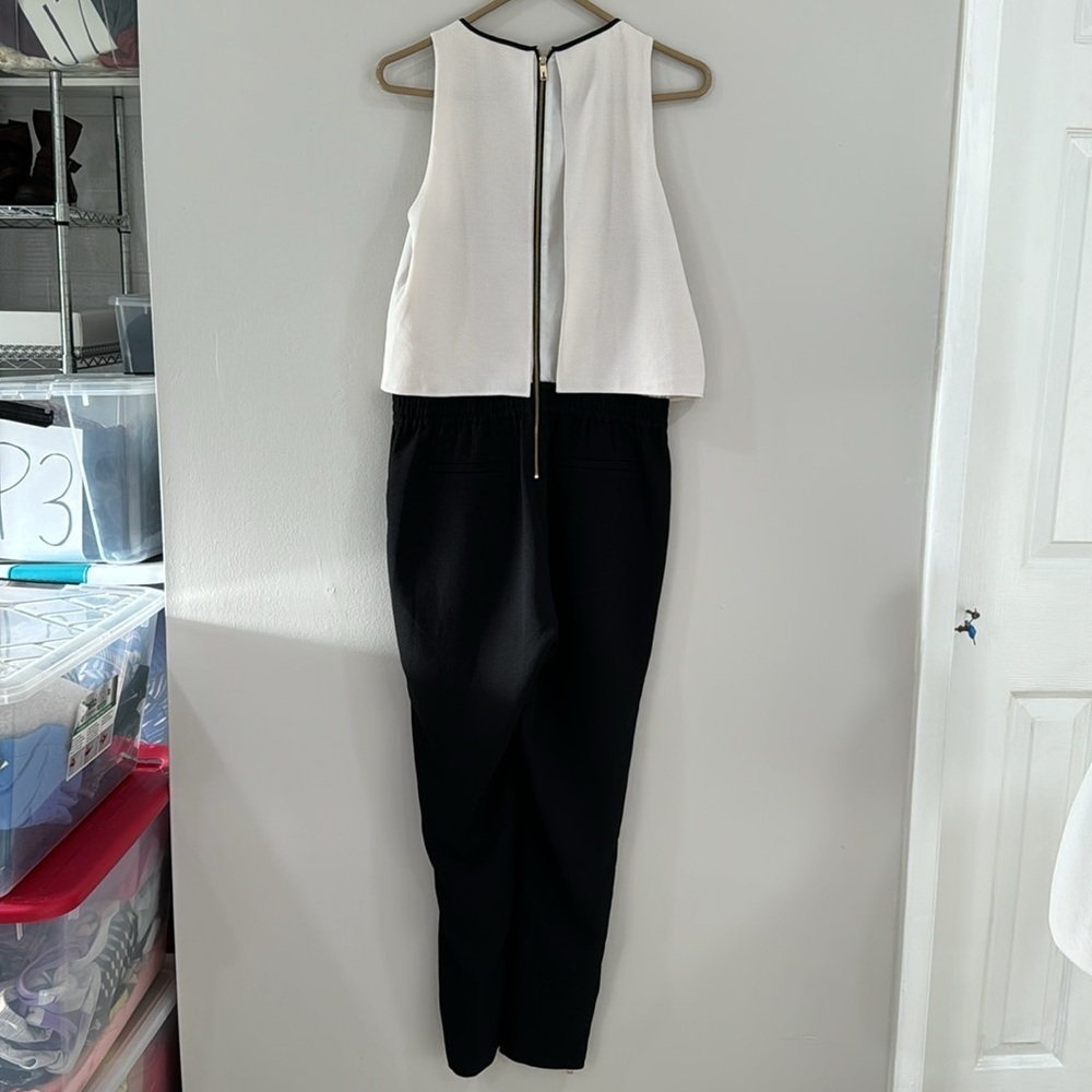Ted baker heidy draped top black and white elastic waist jumpsuit - Picture 7 of 9